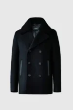 COLE wool double-breasted jacket with shearling collar