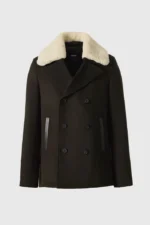 COLE wool double-breasted jacket with shearling collar