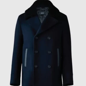 COLE wool double-breasted Mackage jacket with shearling collar