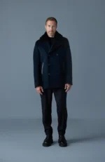 COLE wool double-breasted Mackage jacket with shearling collar