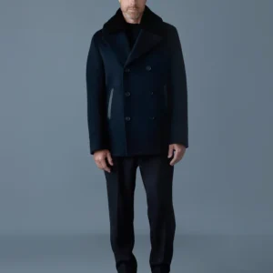 COLE wool double-breasted Mackage jacket with shearling collar