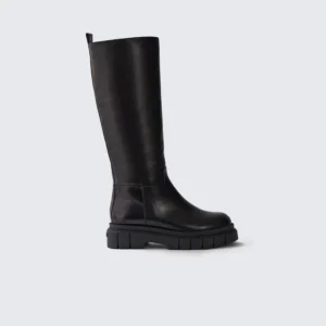 COMMANDER shearling-lined lug sole (R) Leather boot for women