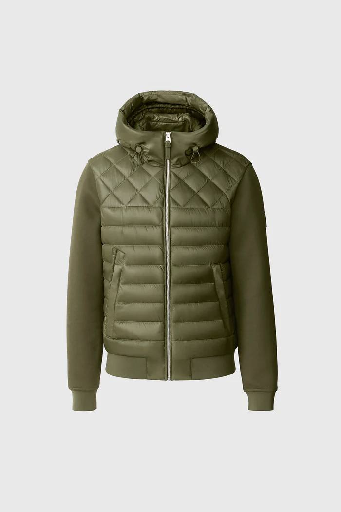 FLETCHER Mixed-Media Down Hooded Mackage Jacket FLETCHER Mixed-Media Down Hooded Mackage Jacket