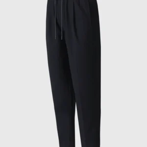 MARTIN-Z Pleated wool Black pants with elasticized waist