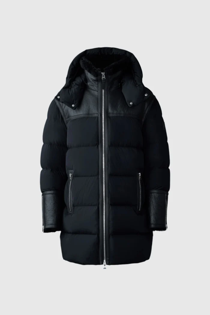 NICHOLAS Mixed-media shearling down parka NICHOLAS Mixed-media shearling down parka